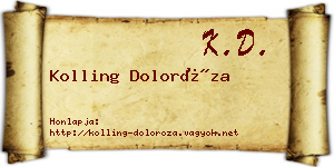 Kolling Doloróza névjegykártya